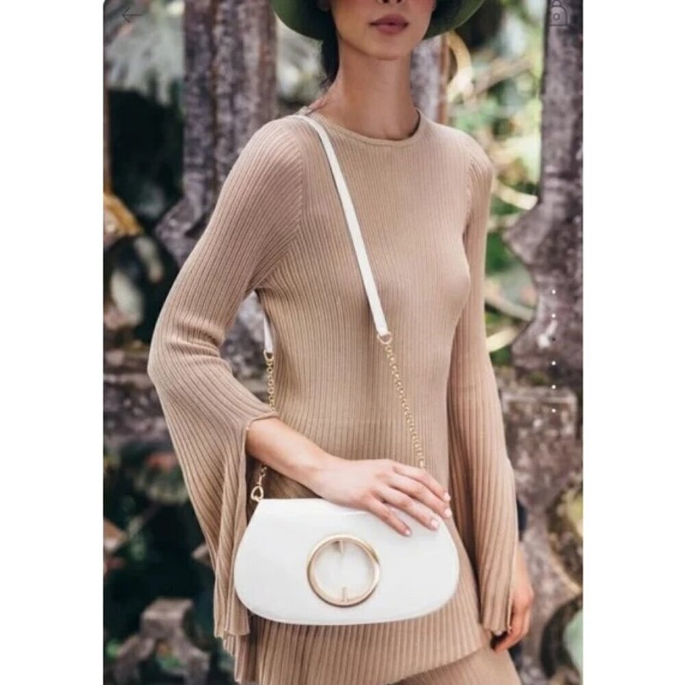 💕CULT GAIA💕 Hedda Patent Leather Crossbody Bag ~ Off White NWOT